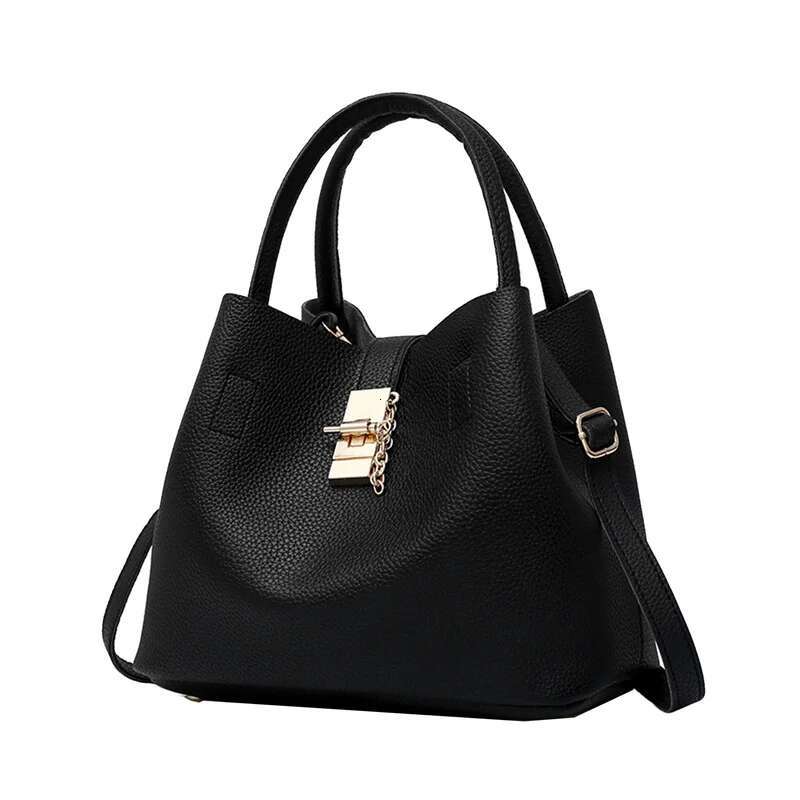 Women's Single Shoulder Large Capacity Designer Handbag Women's Crossbody Lychee Pattern PU Portable Bucket Bag Women's Crossbody Bag
