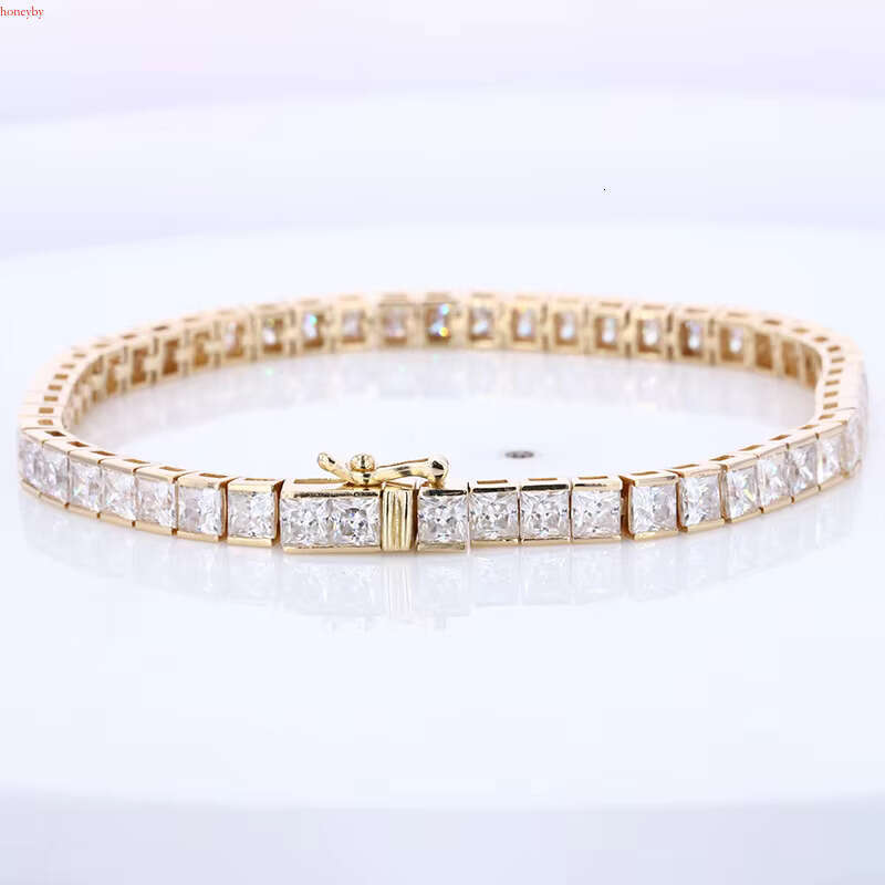 Starsgem Chain 3*5mm Oval Tennis 14k Gold Moissanite Bracelet