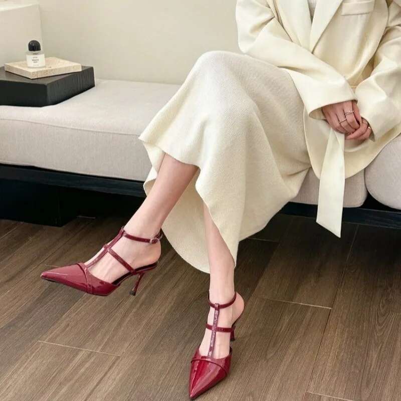 New Trendy Women Gladiator Sandals Summer Pointed Toe Elegant High Heels Thin Strap Pumps Ladies Party Shoes Size 42