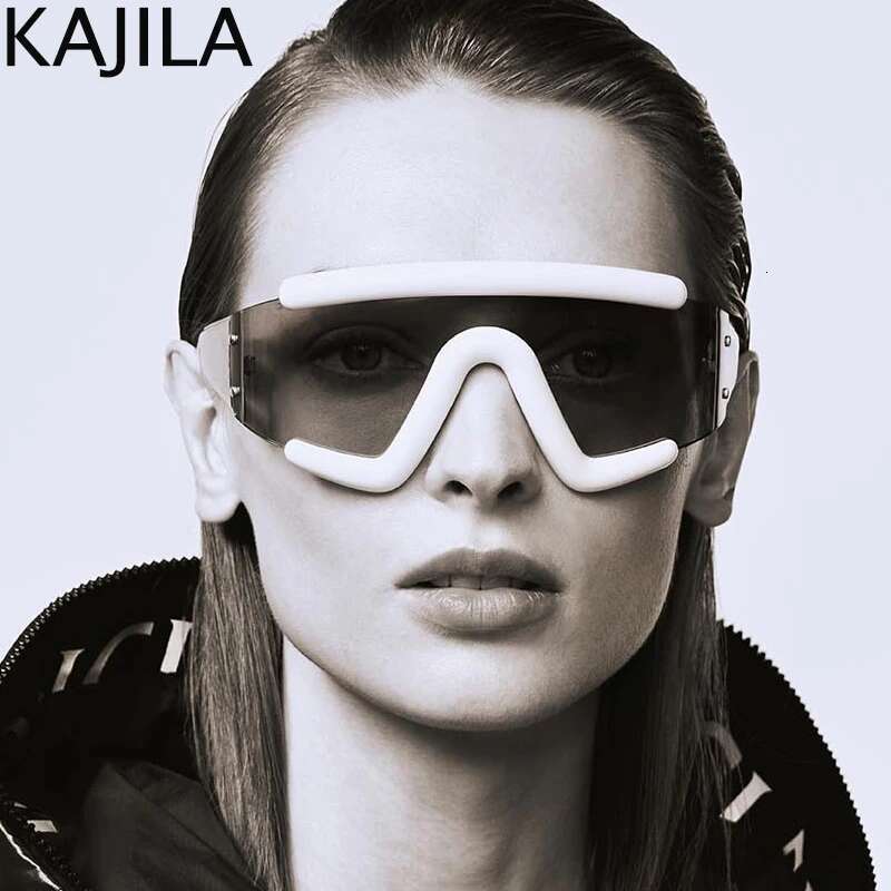 Oversized Y2K Punk Shield Mask Sunglasses Women 2025 Brand Steampunk One-Piece Sun Glasses For Ladies Sports Goggle Men