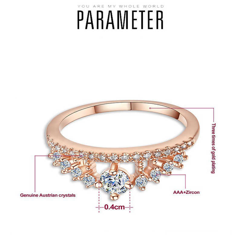 Couple Rings New Fashion 18K Gold Crown Diamond Set Ring for Women Micro Inlaid Zircon Princess Ring r5079 H25303
