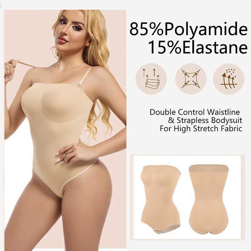 Strapless seamless abdominal control body shape detachable shoulder strap sexy tight fitting garmentXJ250304
