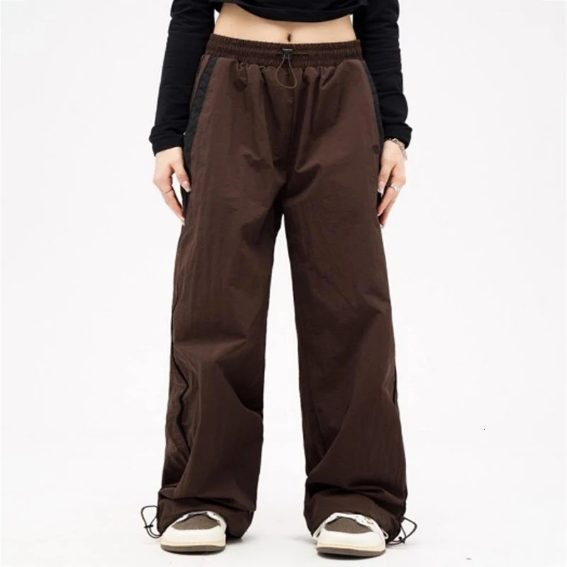 Women Baggy Harajuku Cargo Pants Streetwear Hip Hop Wide Leg Pant Parachute Sweatpants Techwear Joggers Oversized Y2K Trousers 250303