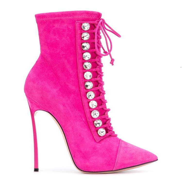 Instagram Fashion Show Plated Short Iron Heel Strap Women's Shoes Boots