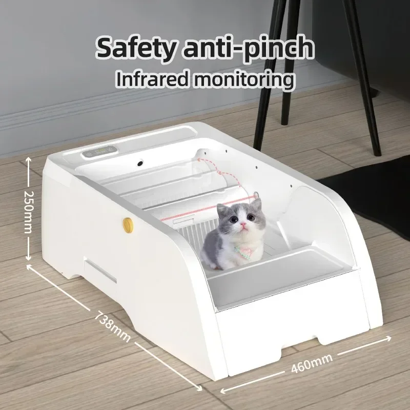 Smart Cat Litter Box Automatic Self-cleaning Cat Bedpans Semi Enclosed Toilet Trainer Pet Products Cat's Accessories with App