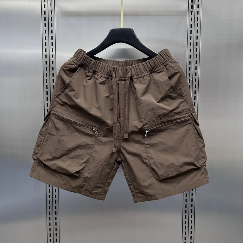 Summer Cargo Running Shorts Fitness Beach Surfing Quick Dried Leisure Shorts Beach Pants Men Loose Fashion Sport Shorts 250304