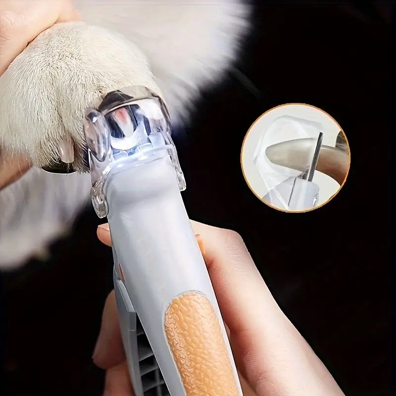 1pc illuminated LED Dog & Cat Nail Clipper - Safe & Precise Trimming - Comfort Grip for Grooming
