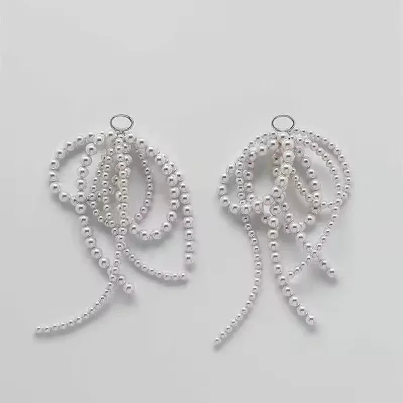 2 handmade shoe clips doublelayer pearl bead bow charm shoe buckle decoration bag pendant bow keychain accessories 250218