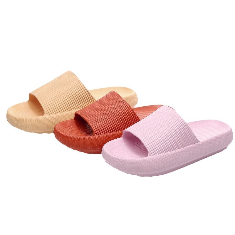 designer sandals 3.2CM Feet Feeling Thick Cool Slippers for Women Summer New Couple EVA Home Heightening Soft Sole Bathroom Men's Shoes