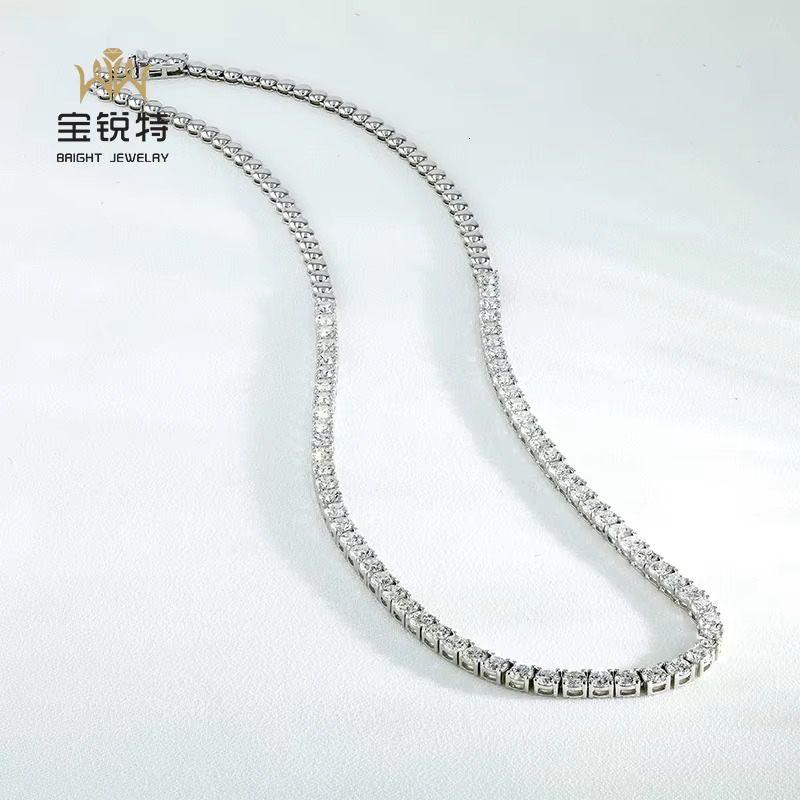White Gold Cuban k Jewelry Lab Dia Tennis Necklace Custom Pendant