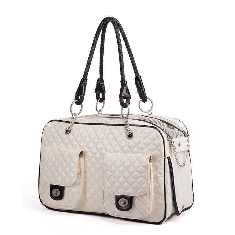 Portable outdoor dog bag small dog transport bag airline approved leather travel Chihuahua Teddy PU dog tote bag X240827