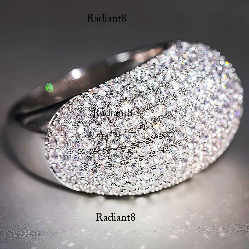 Huitan Sparkg Women Rings for Wedding Engagement Party Full Bg Crystal Cubic Zirconia Trendy New Jewelry