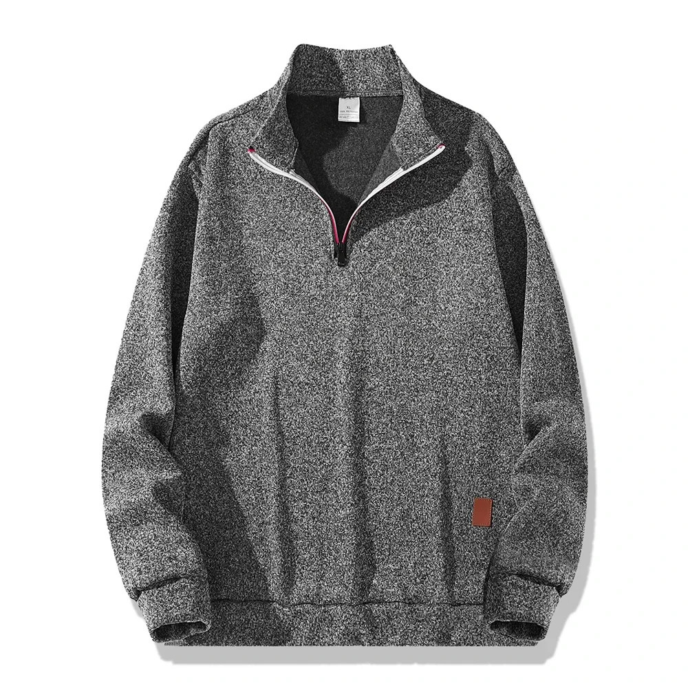 Mens Collar Sweatshirts Autumn Solid Color Half Zipper Hoodies Turtleneck Long Sleeve Pullover Warm Casual Outdoor Streetwear 250304