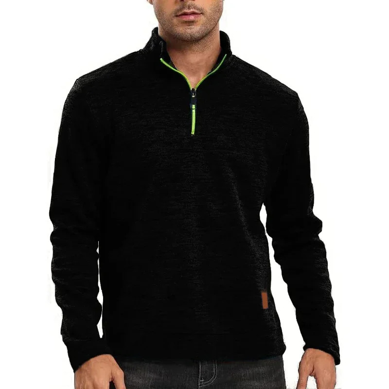 Mens Lightweight Breathbale Half Zipper Sweatshirts Stand Collar Solid Color Pullover for Men Casual Slim Fit Dailywear 250304