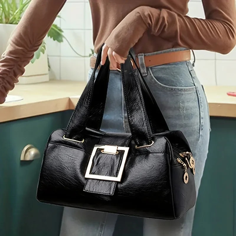Women Multilayers Tophandle Bag Quality Leather Handbags Purses Female y ner Large Capacity Boston Ladies A Main 250303