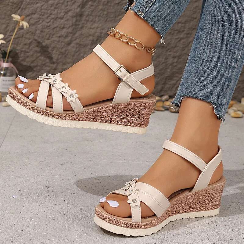 Fashion wers Women's Wedge Lightweight Ankle Strap Platform Sandals Women 2025 Summer Non Slip Beach Sandalias Mujer