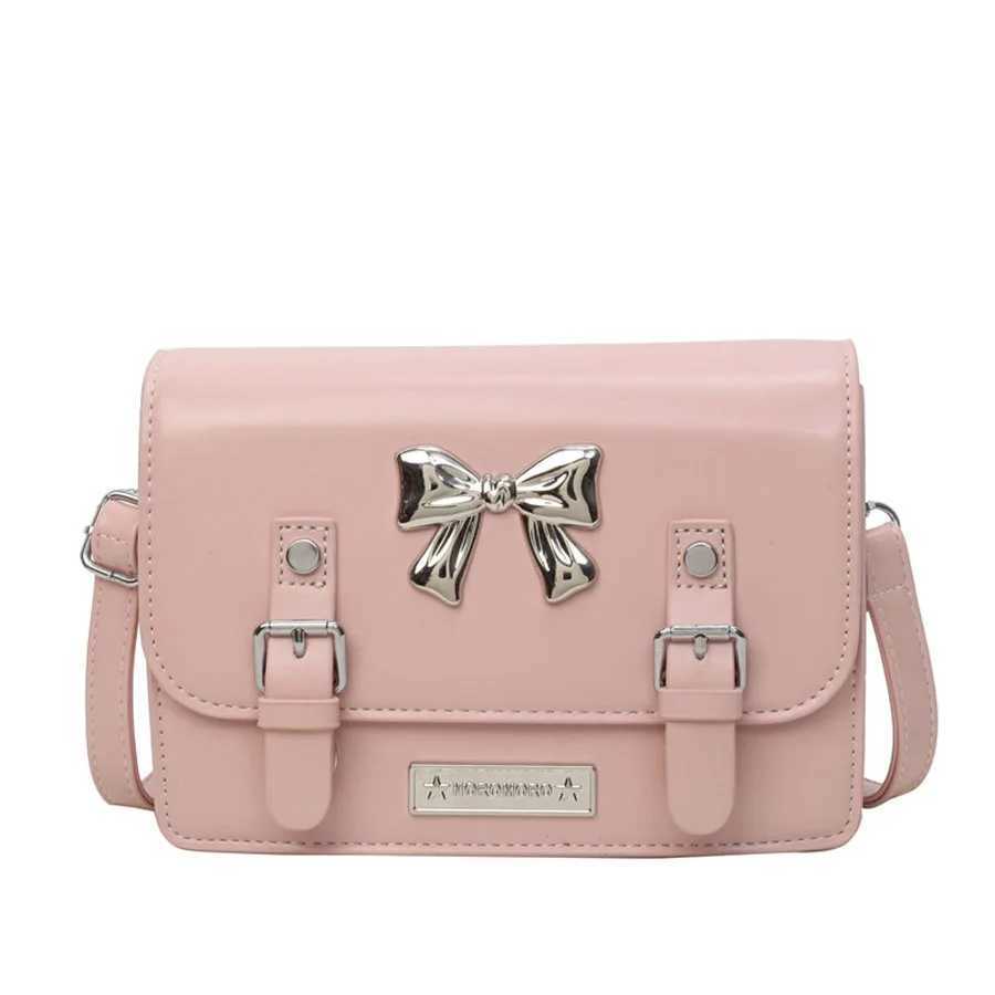 Luxury Women Brand PU Leather Contrast Color Crossbody Bag Casual Lock Sweet Flap Messenger Bag Y250303
