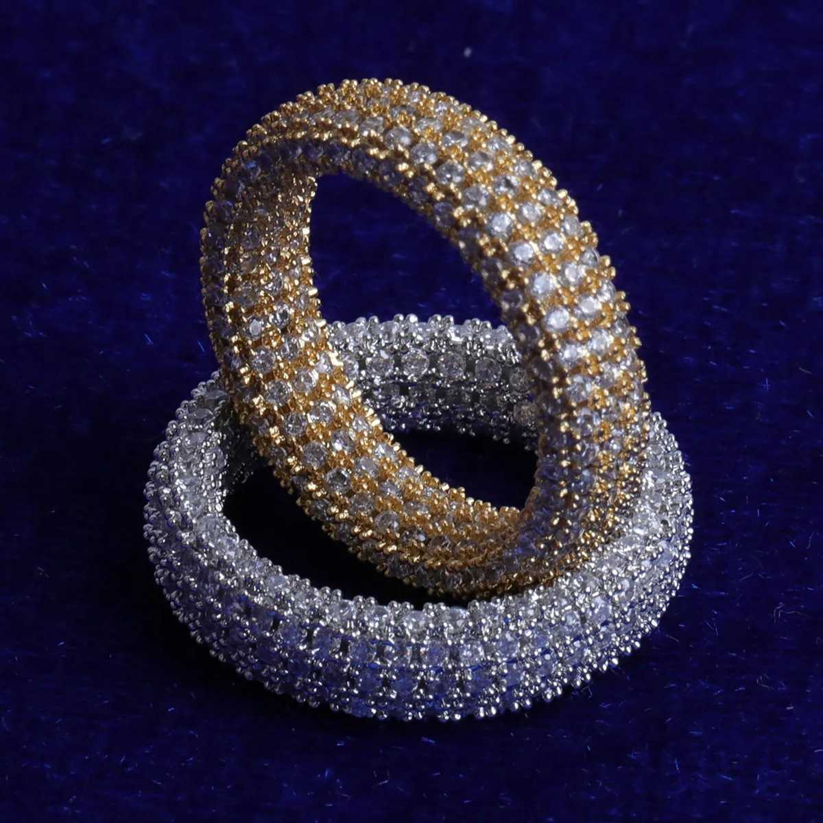 Couple Rings Wind hip-hop full diamond ring real gold electroplating fashionable and personalized trendsetter ring H25303 XQCC