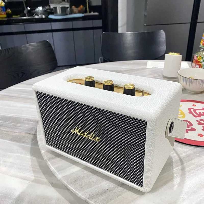 30W portable retro wood PU outdoor home music Altavoz high-power wireless speaker USB card reader AUX Caixa De Som Z250304