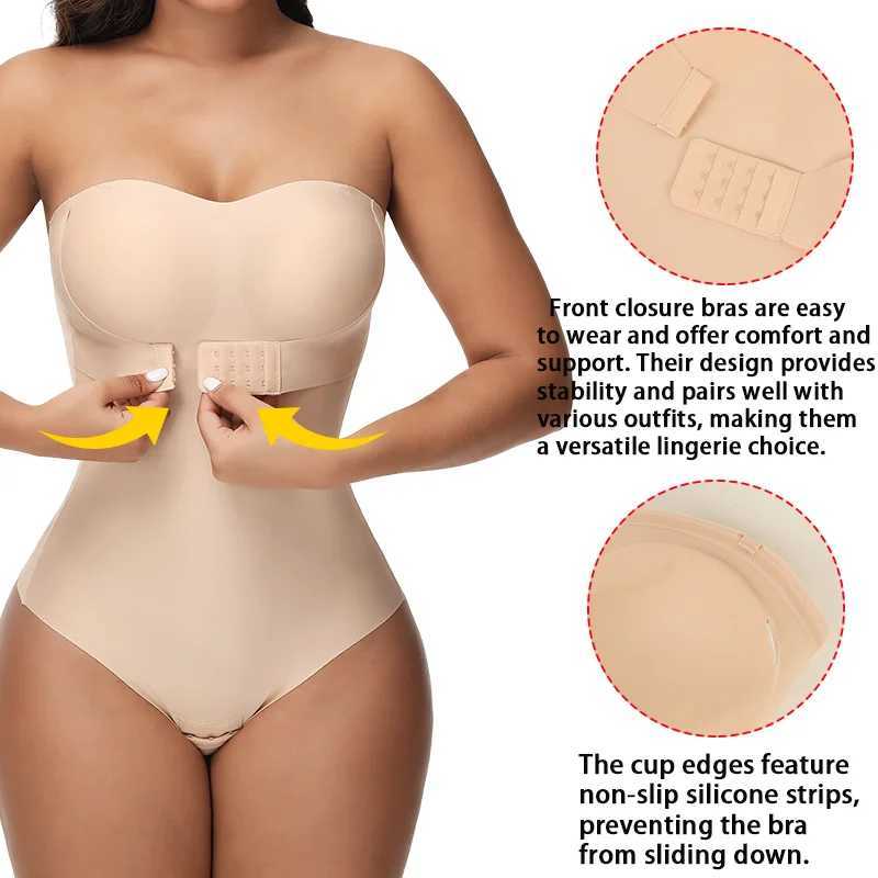 S-4XL Womens Sexy Tight Abdominal Control thong Front Closure Hip Lift Detachable with Pads Full Body ShapingXJ250304
