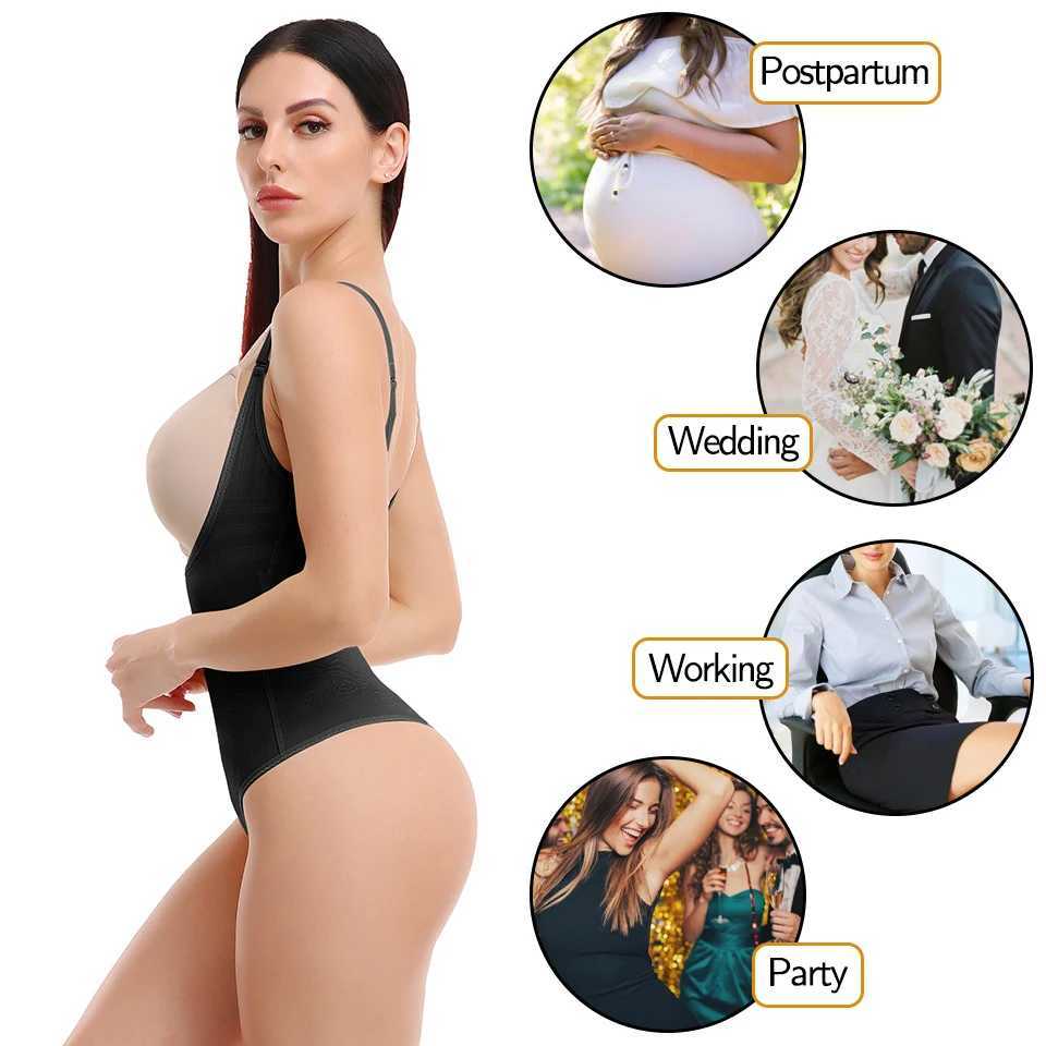 Women Shapewear Bodysuit New Tummy Control Shapewear Waist Trainer Thong Body Shaper Colombian Fashion Slimming UnderwearXJ250304