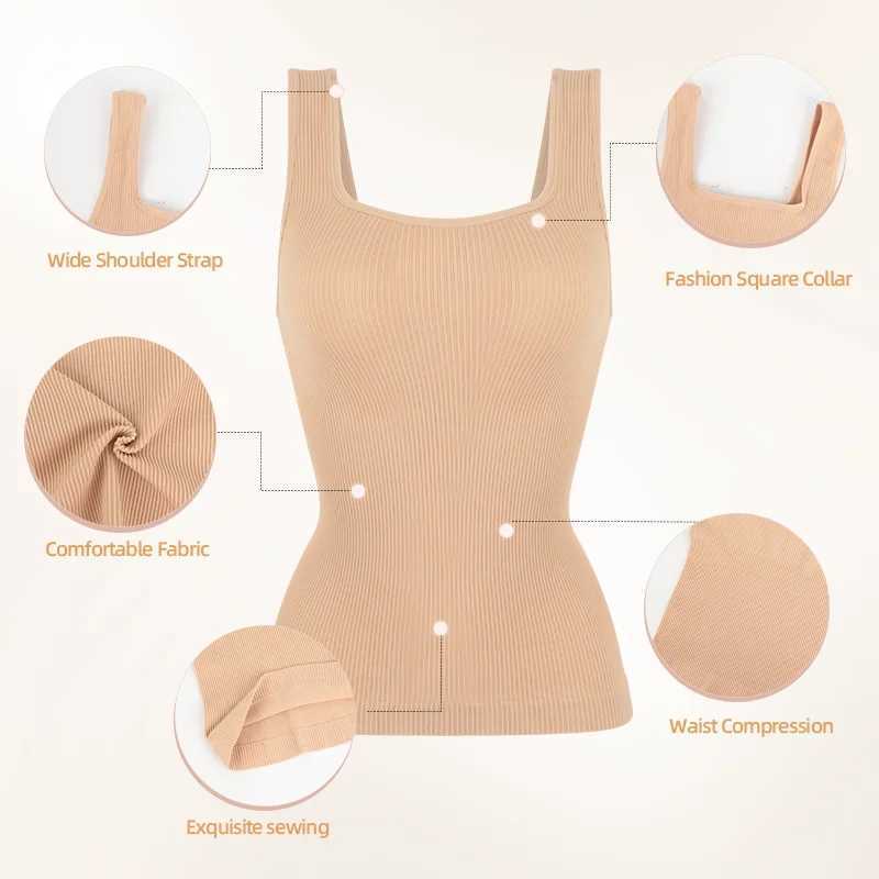 Womens compression formed vest abdominal control Camisas Faja seamless shaping top underwear waist training shirtXJ250304