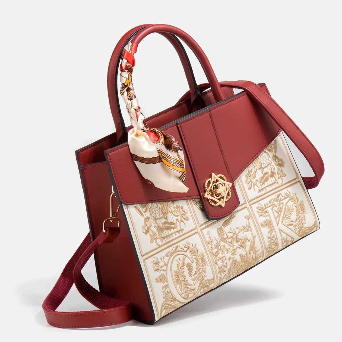 Elegant Embroidered Red Wedding Bag New Brides Handbag Mother-in-laws Birthday Gift Soft Crossbody Bag For Daily Use Z250303