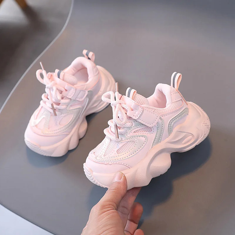 Children Chunky Platform Sneaker Stripe ner Thick Sole Boy Shoes Fashion Plaid Girl Breathable Vulcanized Kids H03042 250303