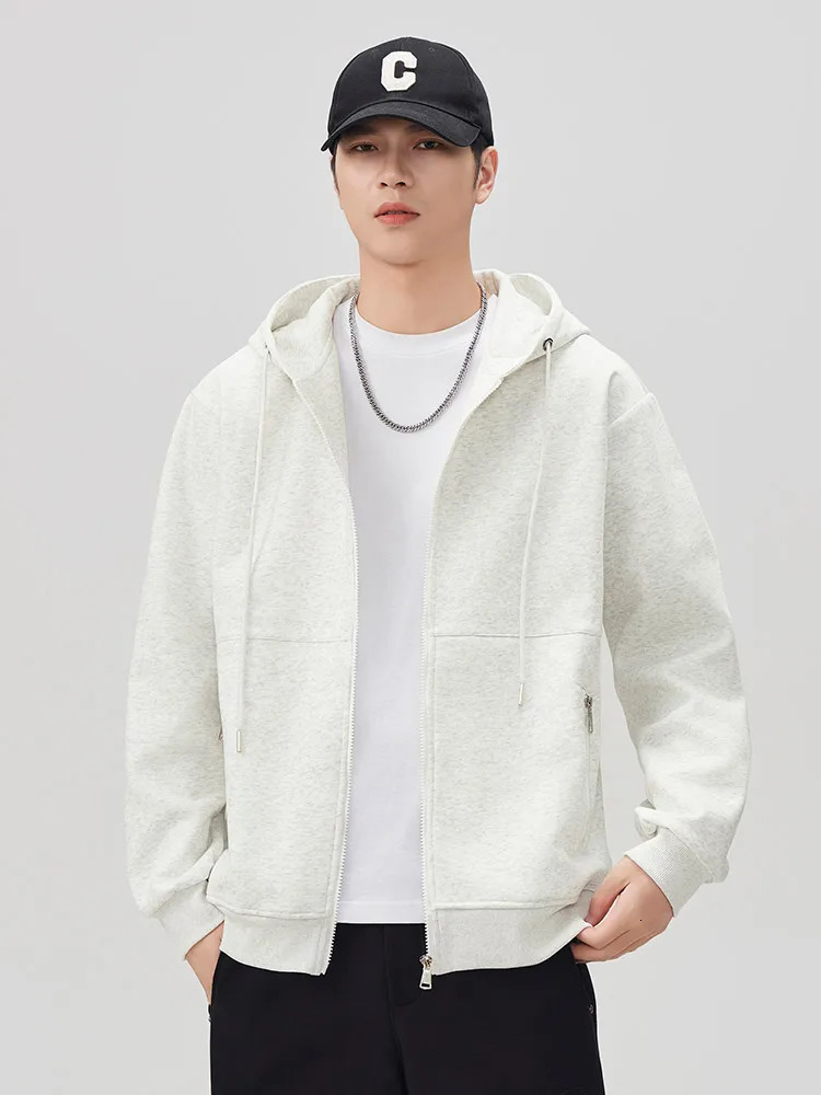 Mens Full ZipUp Hoodies Sportswear Basic Hooded Cardigan Sweatshirts Classic Casual Loose Cotton Hoody Tops Plus Size 8XL 250304
