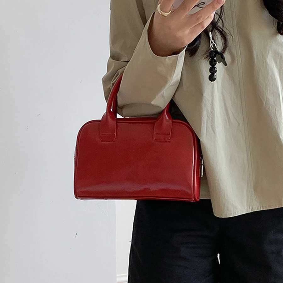 Fashion Red Handbag Korean Womens Versatile Small Phone Bags Luxury Designer Soft PU Single Shoulder Bags 2025 New Z250303
