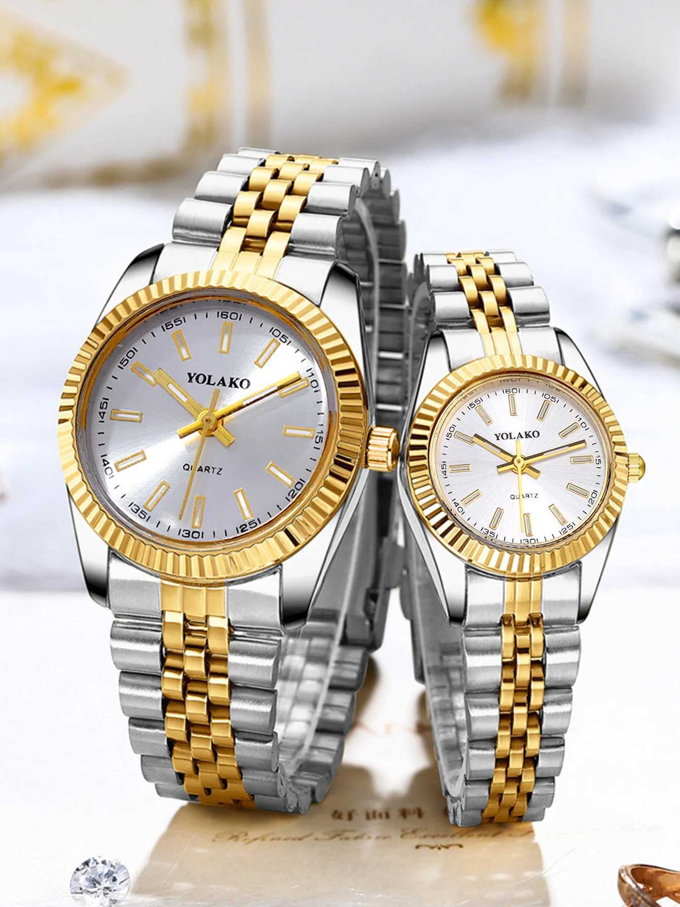 2-piece Busin Mens Quartz Exquisite Womens Quartz Couple SetXJ250304