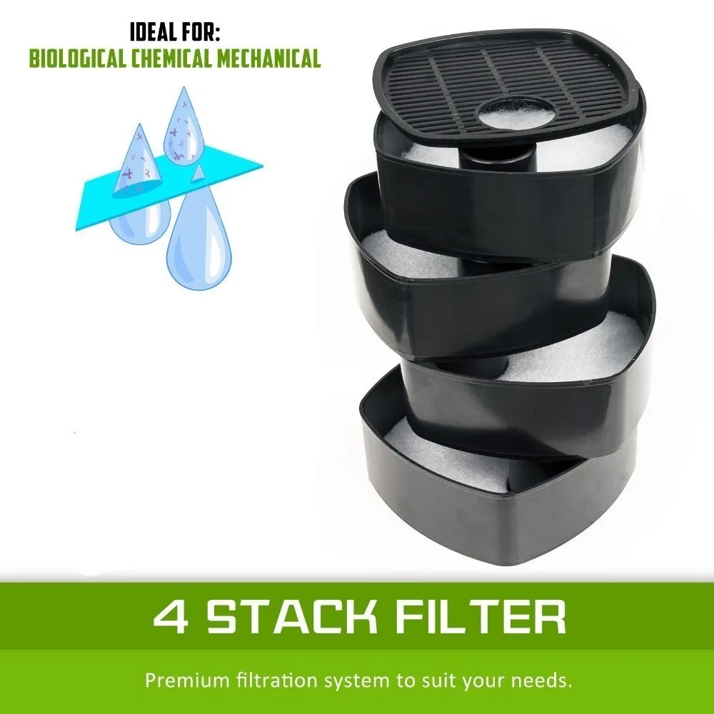 SUNSUN Aquarium External Canister Filter with 9W UV Sterilizer 1000L/h HW-504A HW-504B 4-Stage for Fish Tank Up to 250L