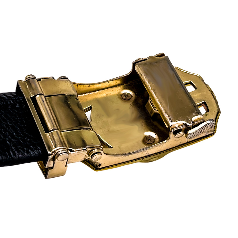 Men's belt black automatic buckle head belt light luxury Korean version of the trend of business formal black belt