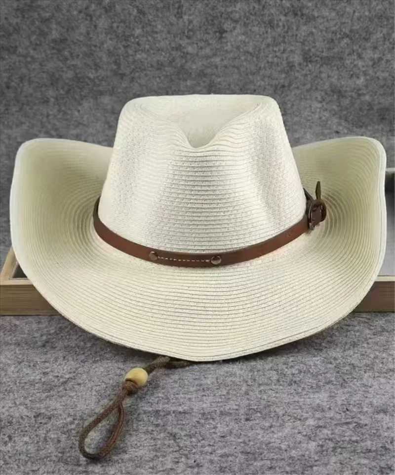 62cm large waisted cowboy hat summer Sunscreen sun hat foldable summer beach travel str hat large waisted mens hatXJ250304
