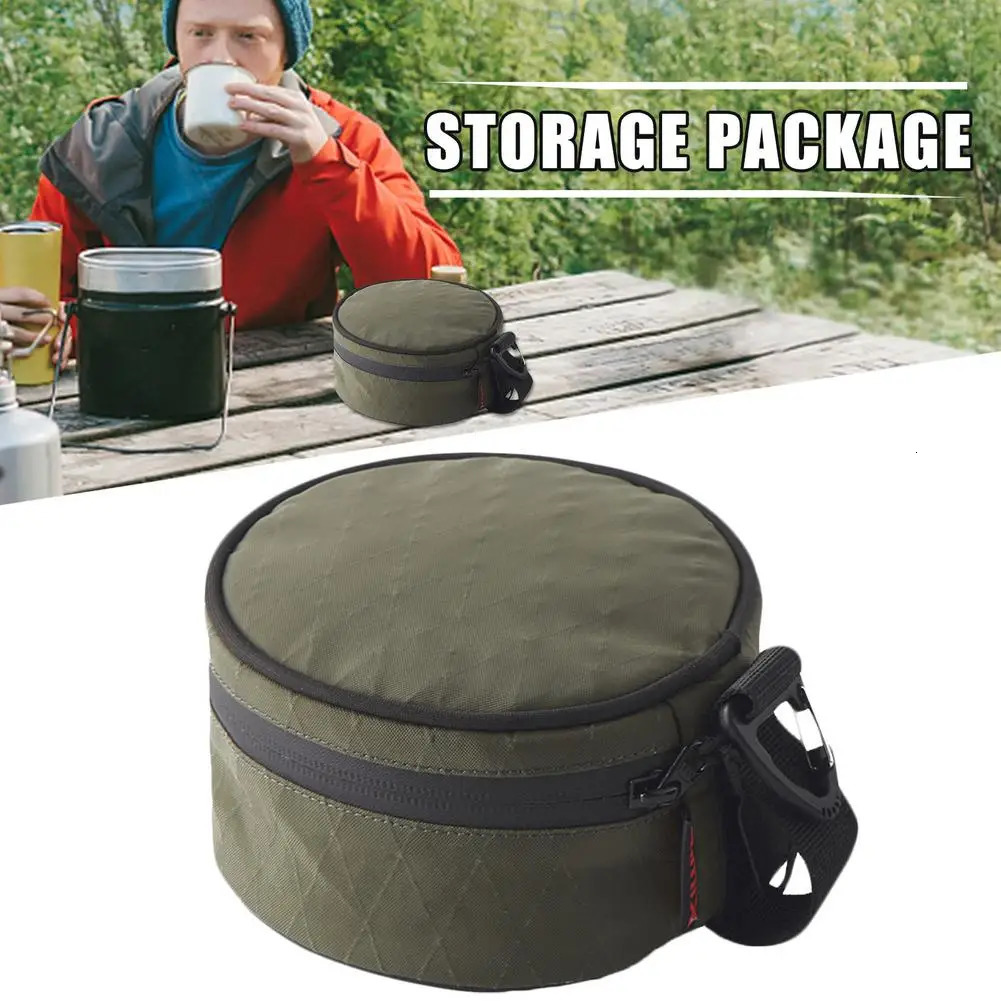 Ship from US Carrying Storage Bag Green Portable Tableware With Zipper Camping Organizer Accessories Triangle Ho 250304FBB