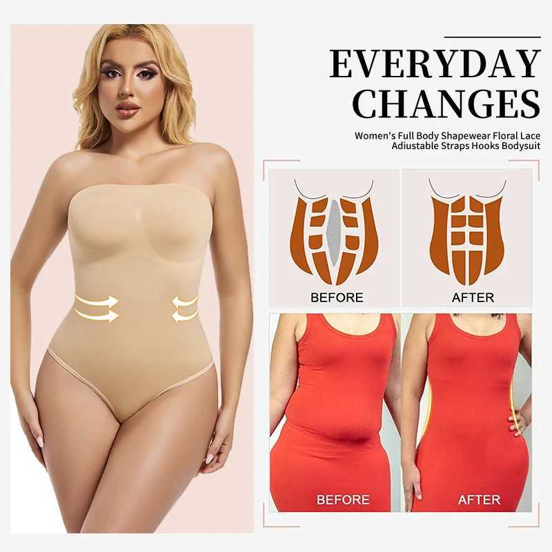 Strapless seamless abdominal control body shape detachable shoulder strap sexy tight fitting garmentXJ250304