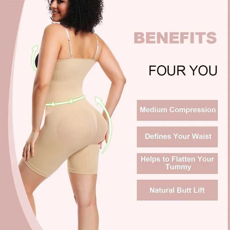 Mesh Butt Lifter Shorts Bodysuit Shapewear Women Underbust Corset Tummy Control Body Shaper Thigh Slimmer 3D Hip EnhancerXJ250304