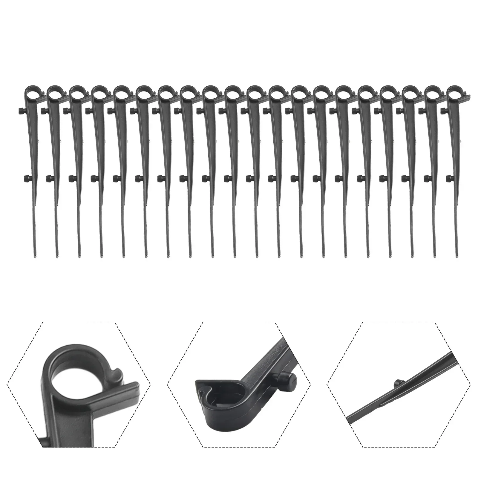 20pcs Drainage Ditch Fixing Clips Cover Net Ground Nail Plastic Keep Your Gutters Clean With Gutter Brush Clips Household Items