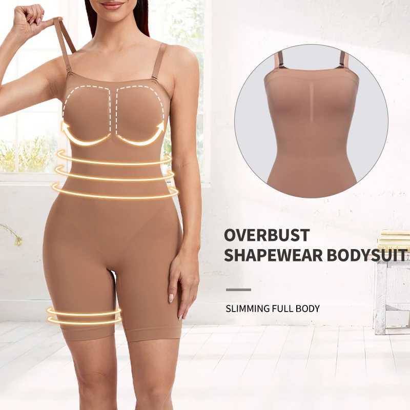 Seamless Bodysuit Women Shapewear Butt Lifting Tummy Sheath Thigh Slimmer Over Bust Compression Body Shaper Postpartum UnderwearXJ250304