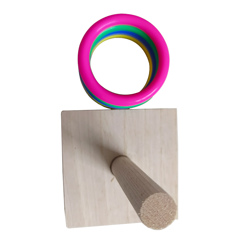 Bird Training Ring Toy Happy Beak Parrot Throwing Toys Hoop Ring Toss Wooden Trick Toy for Bird