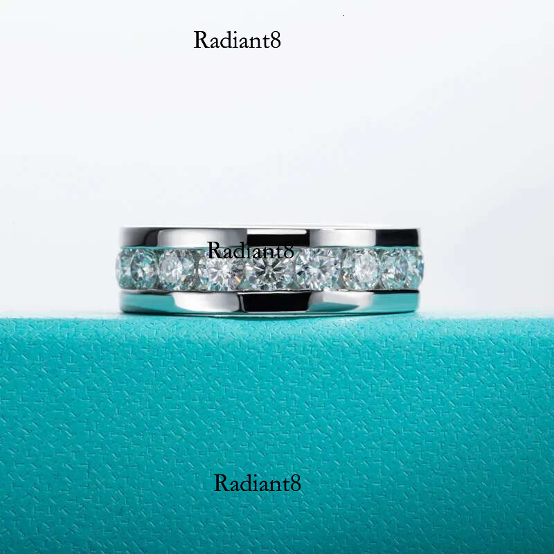 AnuJewel 4mm Moissanite Wedding S Sterg Sier Moissanites Eternity Band Men Women Ring Jewelry Wholesale