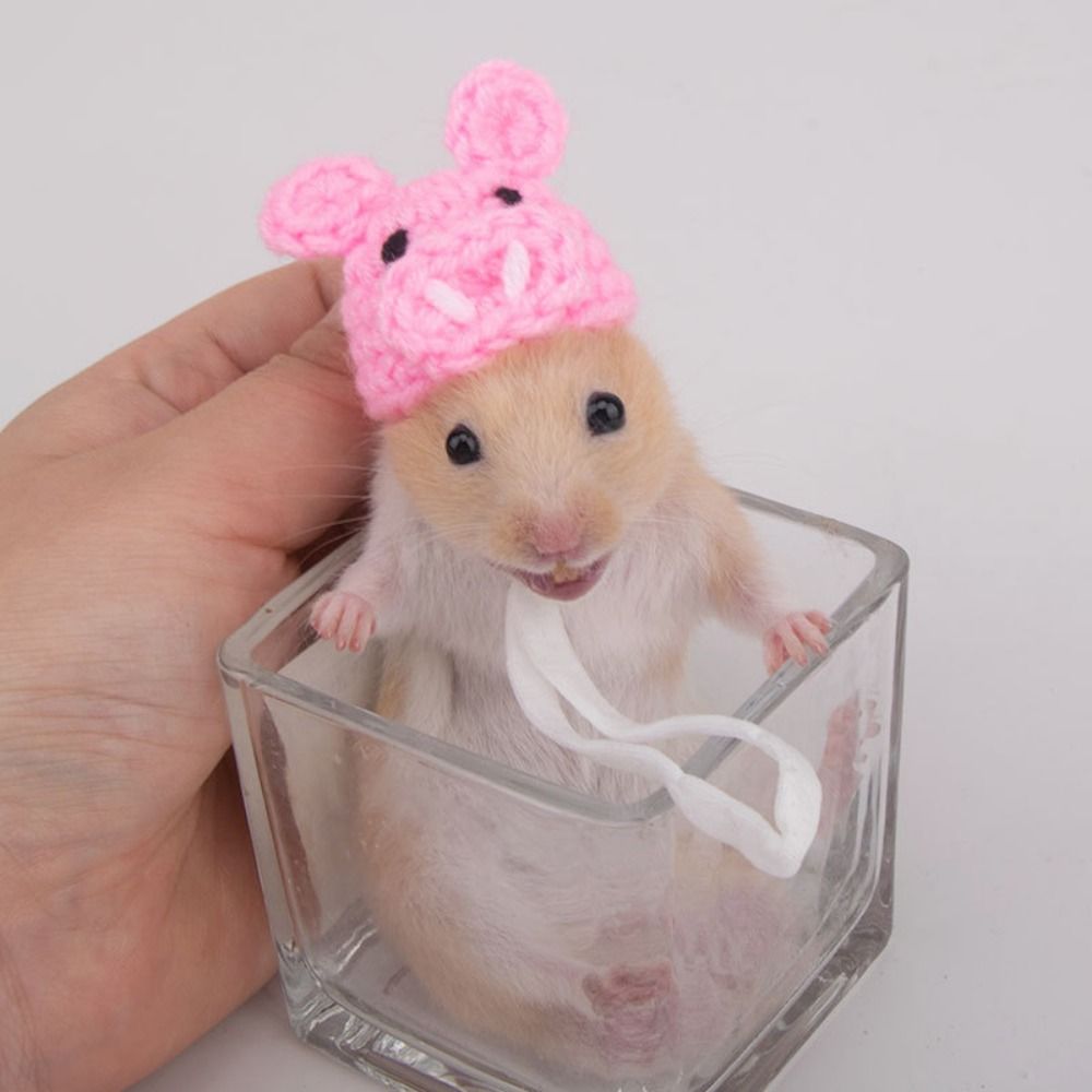 Portable Multi-Type Cartoon Hamster Headwear Handmade Pet Caps Adjustable Headdress Pet Photograph Props Ornaments