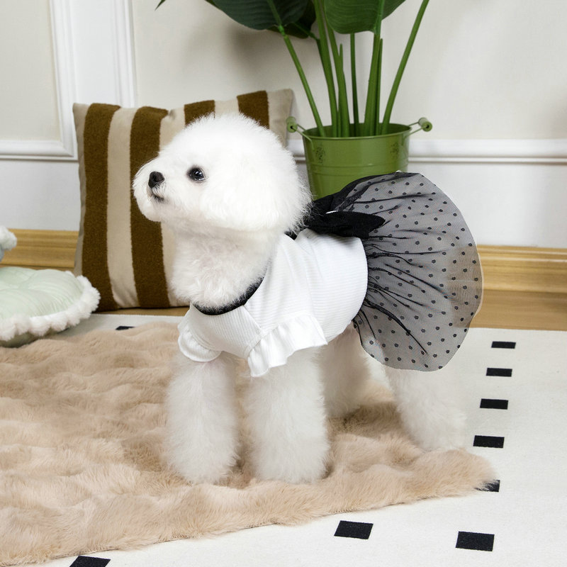 Spring Summer Pet Clothes Dog Wedding Dress Small Meidum Dog Leash Dress Designer Dog Clothes