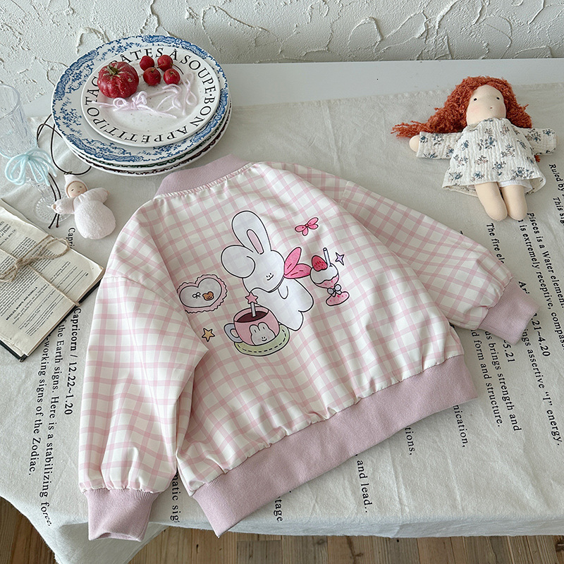 Ddmyshoesvip Zhili Clothing New Product Spring Girls Coat Checkered Baseball Jacket Children S Cover