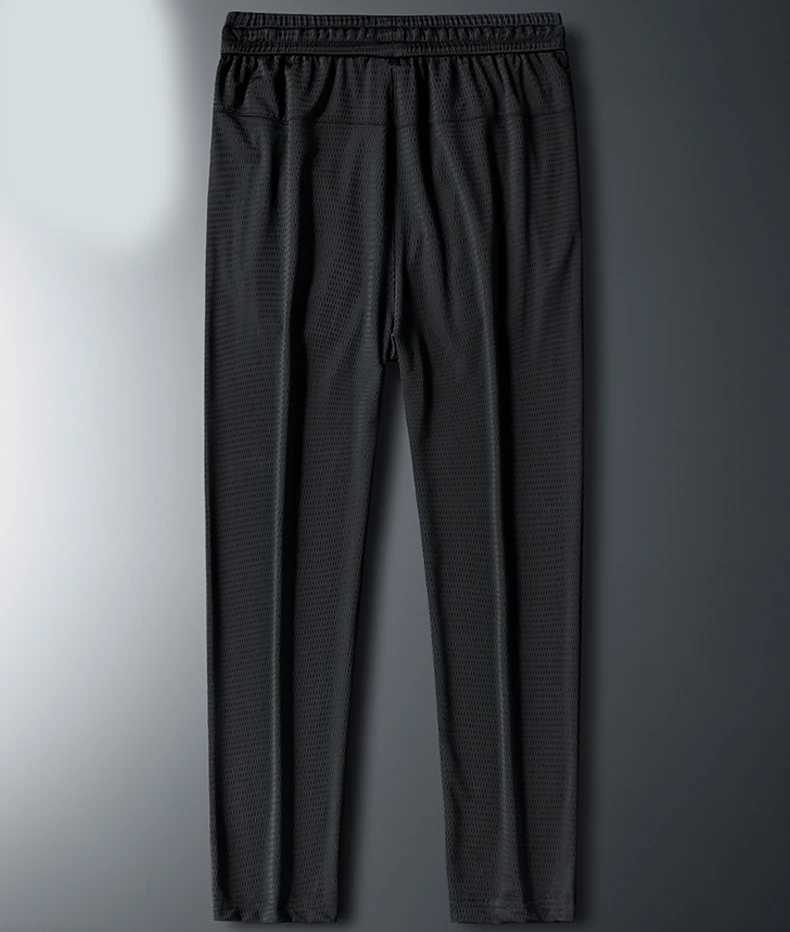 Ice silk pants for mens summer trend new thin and fast dry air-conditioned pants with mesh toe binding casual pantsXJ250303