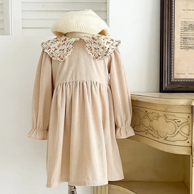 Spring Baby Costume 27Yrs Girls Party Dress Long Sleeve Cotton Childrens Princess sisters 250303
