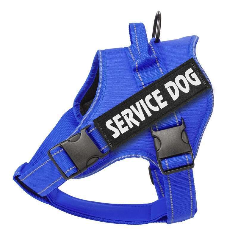 DHpet Service Dog Vest, No-Pull Harness with Handle, 6 Dog Patches, Night Safe Reflective Straps, Adjustabl Vest for Small, Medium, Large Breed Dogs