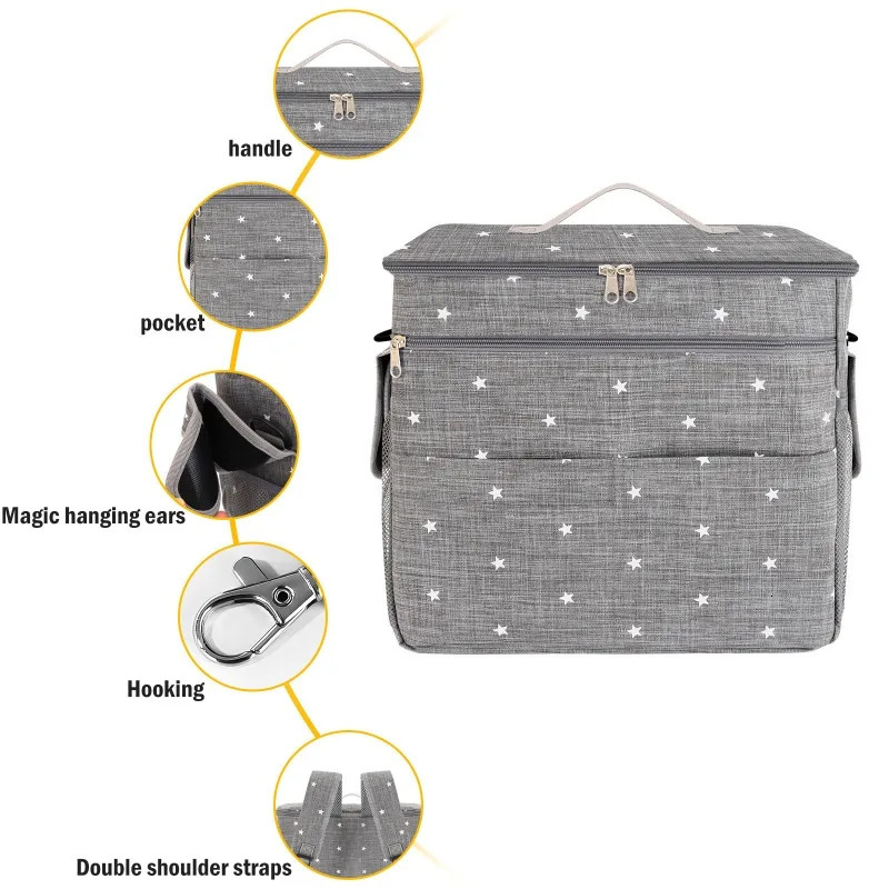 Multi Functional Portable Mother and Baby Bag Mommy Bag Mommy Bag Backpack Baby Stroller Hanging Bag Mommy Bag 250304