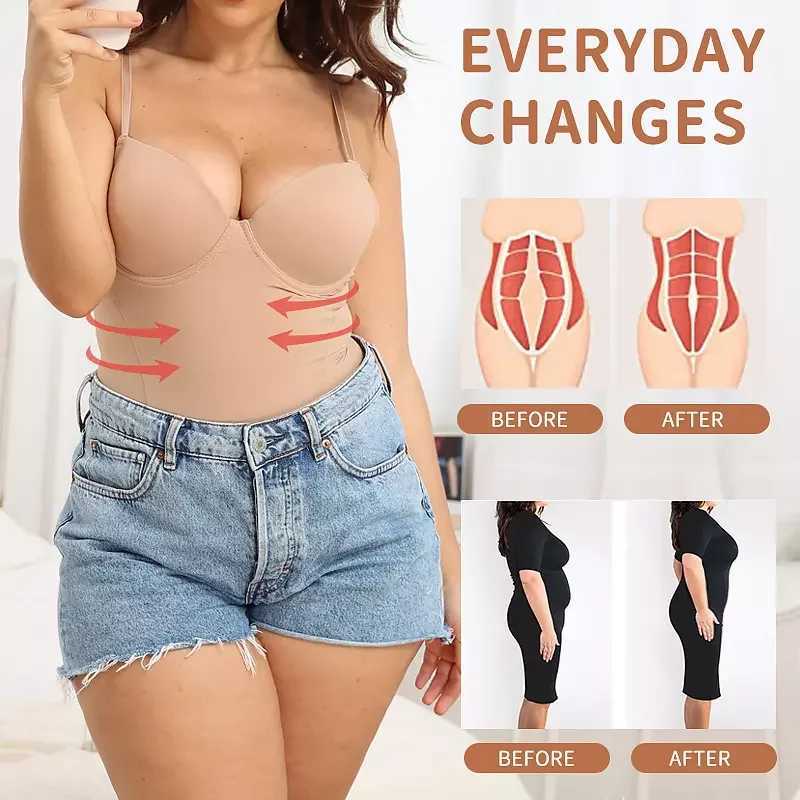 Female abdominal control shaping tight fitting waist trainer Fajas one-piece bra jumpsuit top slim fitting underwearXJ250304