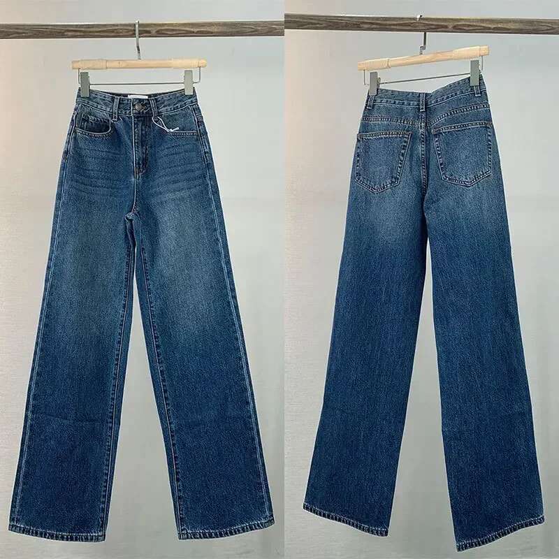 New Autumn Wide Leg High Waist Loose Denim Trousers For Women